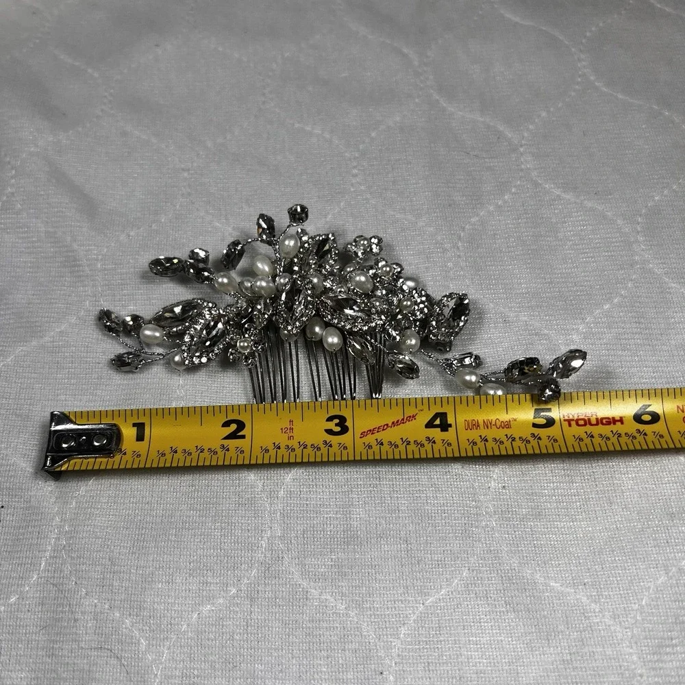 Crystal Hair Pin Wedding Prom Silver‎ Tone Accessory Vintage Rhinestones